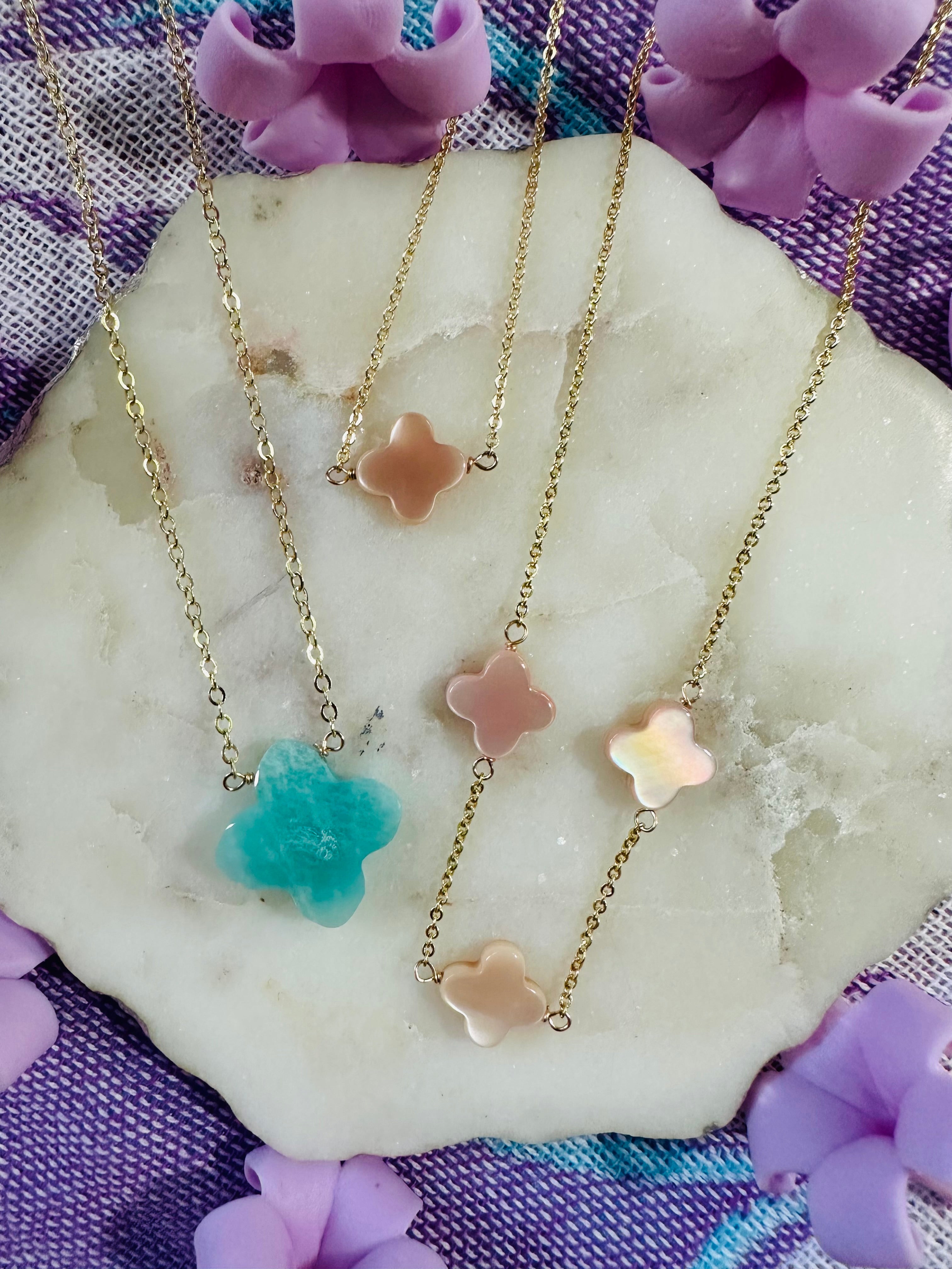 Amazonite Clover Necklaces