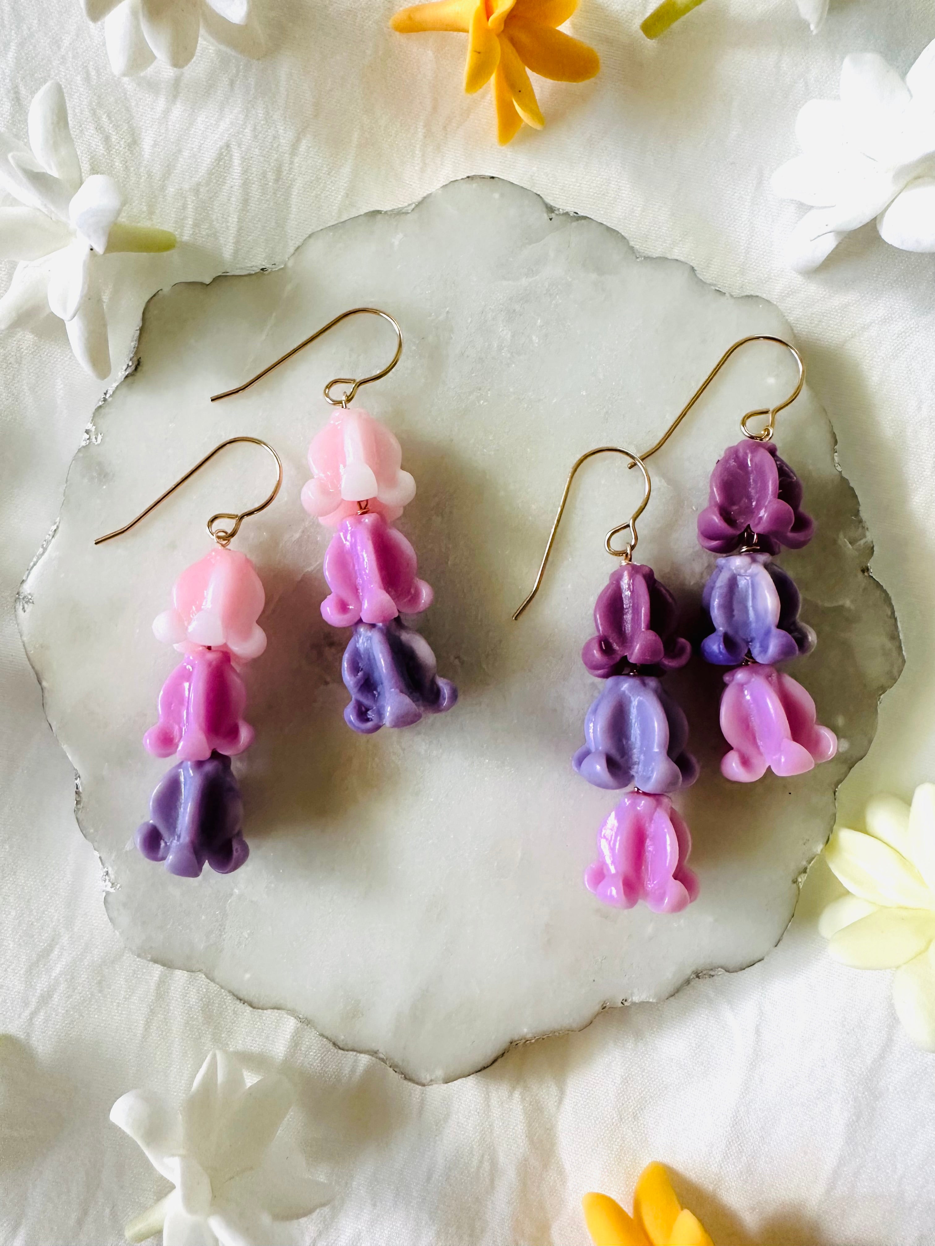 Triple Crown Flower Earrings