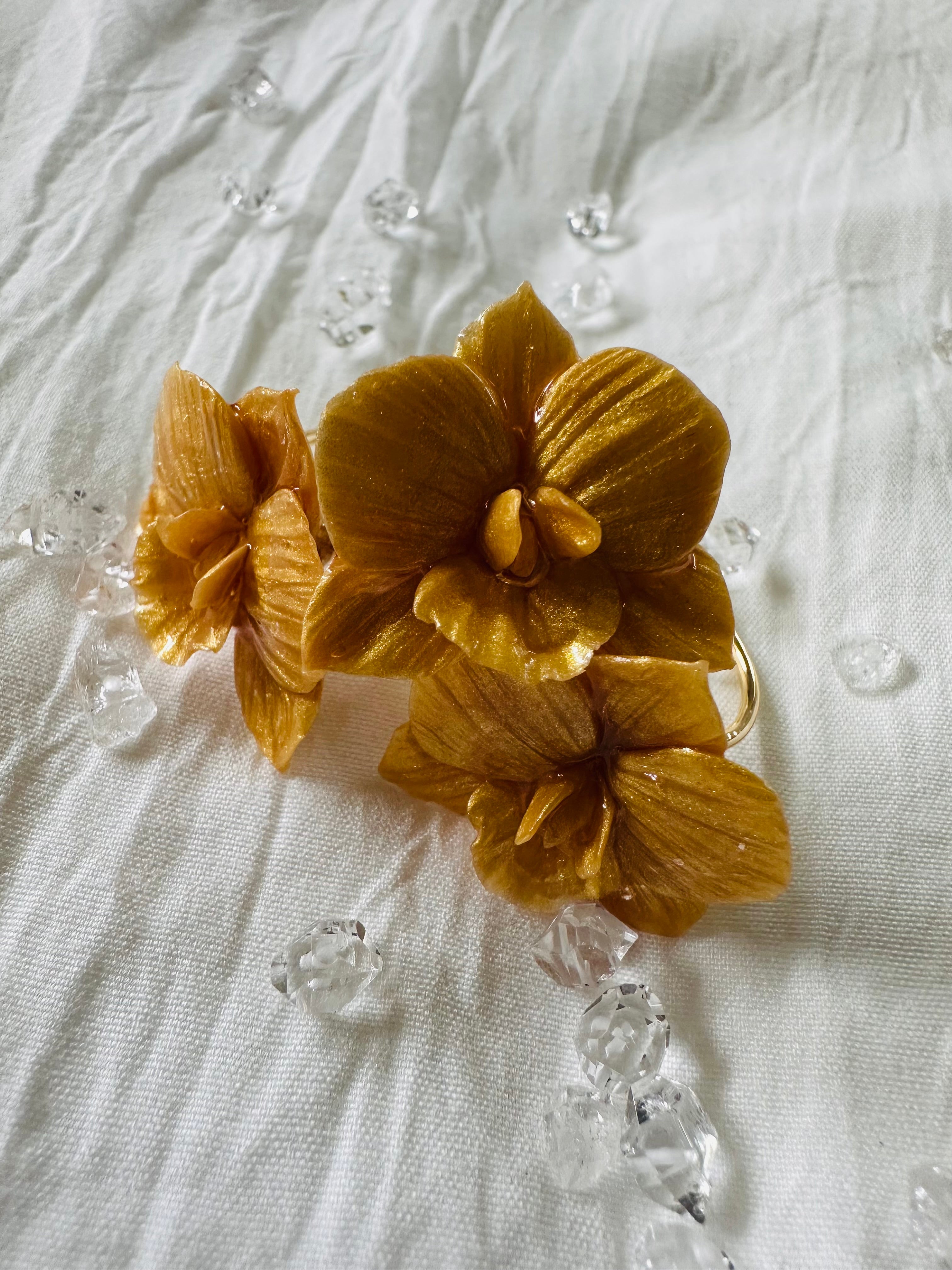 Gold Orchid Ring