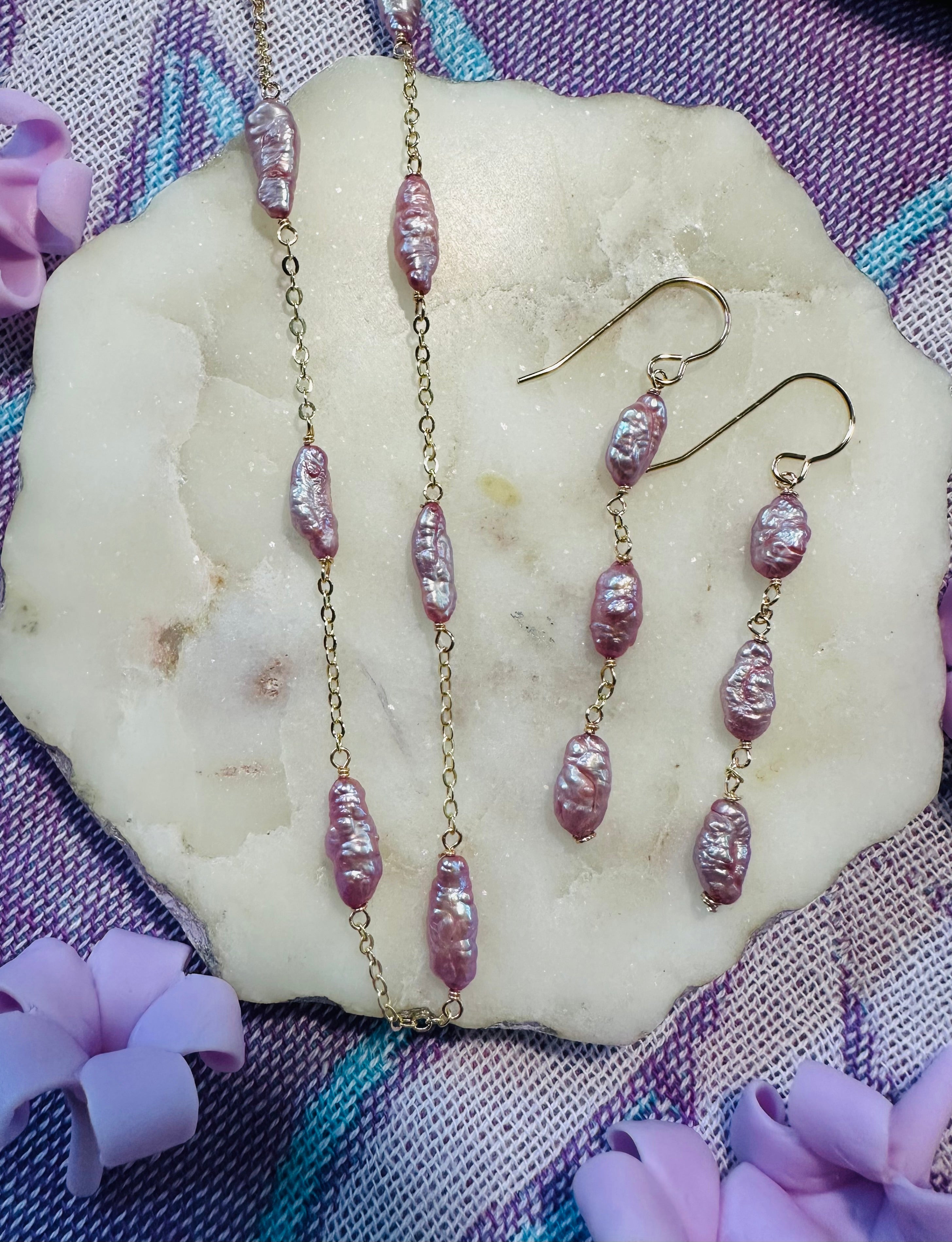 Liliac Vintage Japanese Pearls Earrings