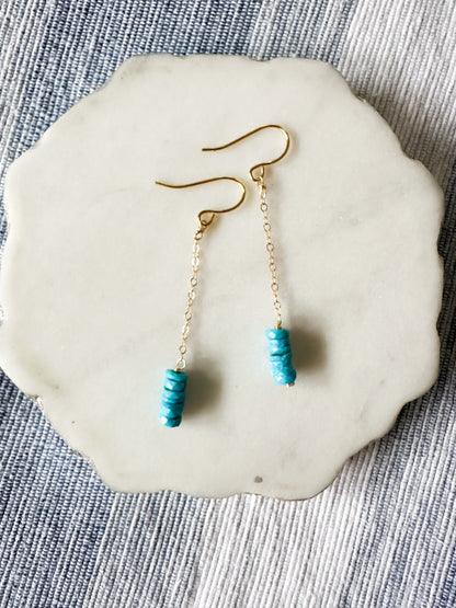 Sleeping Beauty Turquoise Stack Earrings - Lehua Hawaii Jewelry LLC