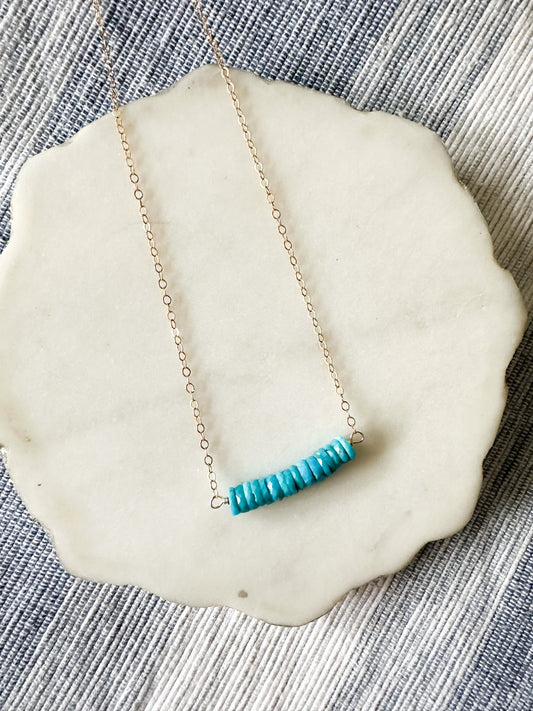 Sleeping Beauty Turquoise Stack Necklace - Lehua Hawaii Jewelry LLC