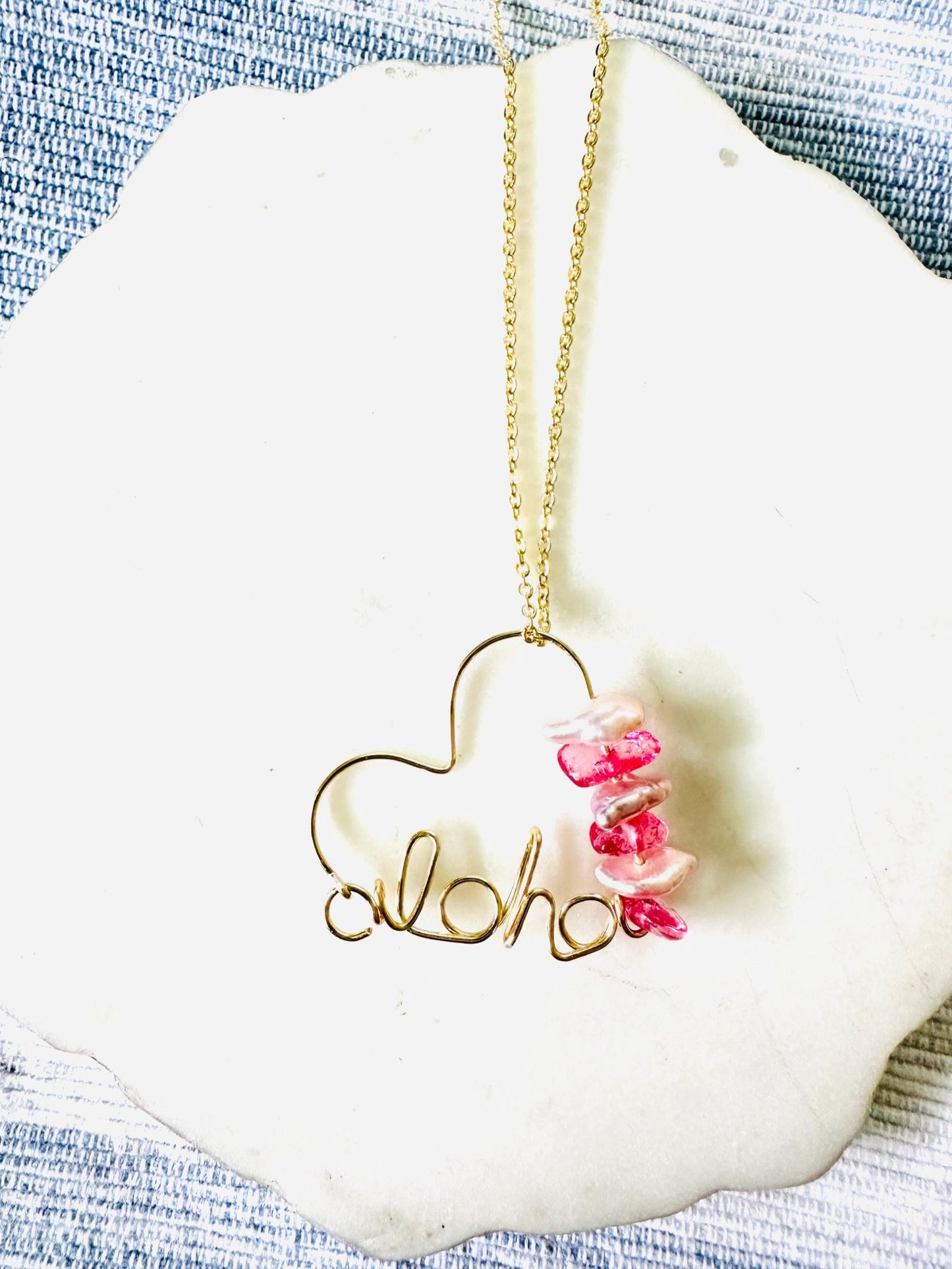 Aloha Heart Necklace - Lehua Hawaii Jewelry LLC