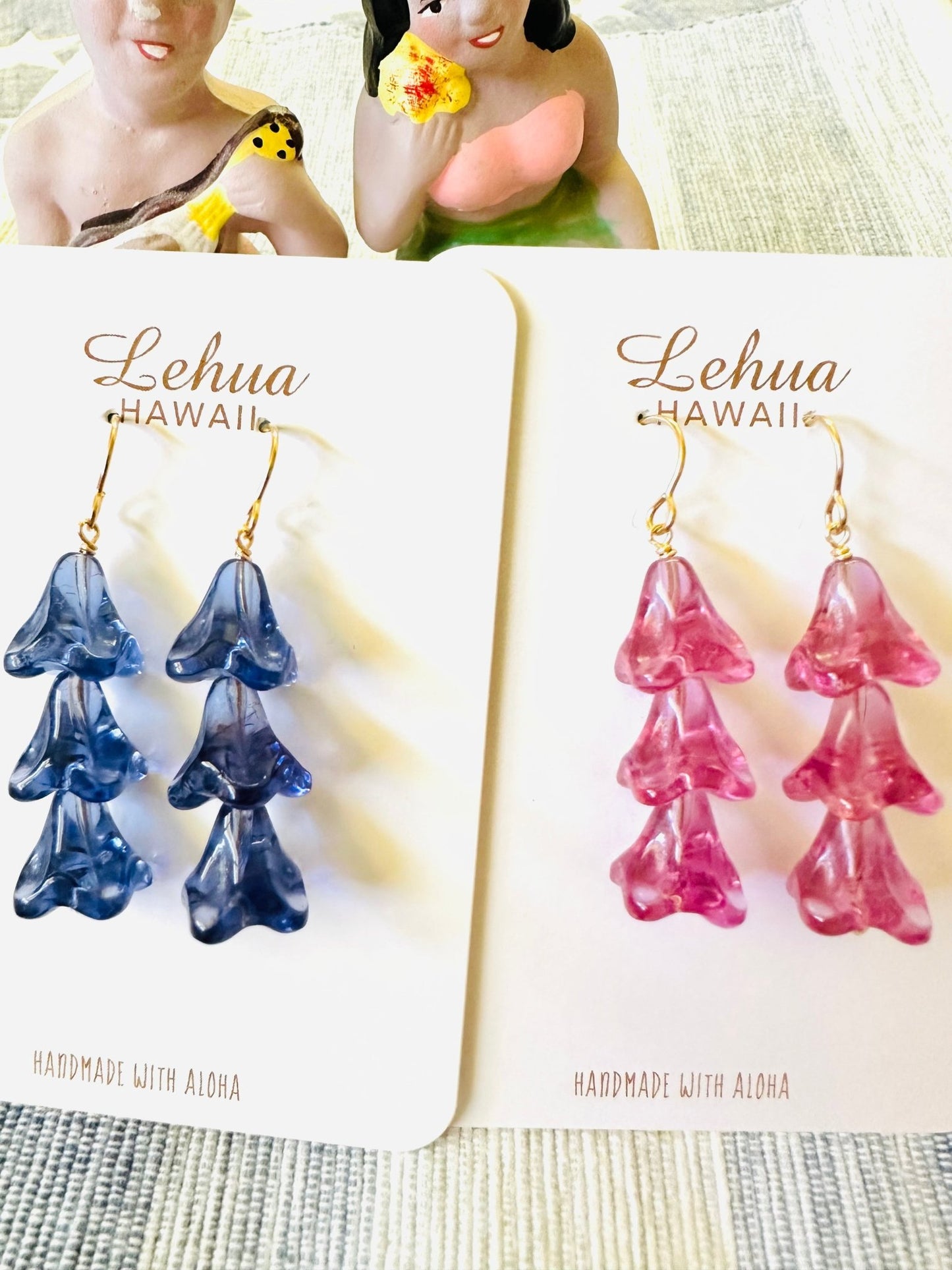 Vintage Glass Pua Earrings - Lehua Hawaii Jewelry LLC