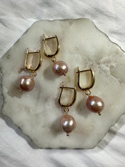 Freshwater Pink Pearl Earrings