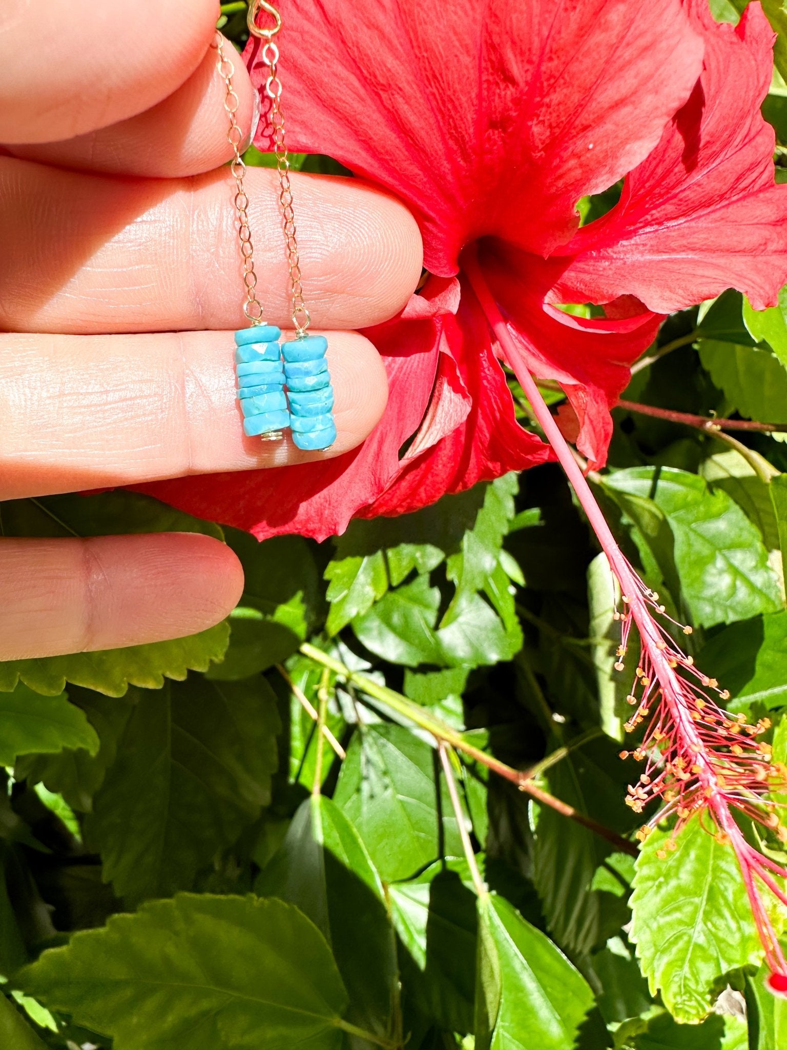 Sleeping Beauty Turquoise Stack Earrings - Lehua Hawaii Jewelry LLC