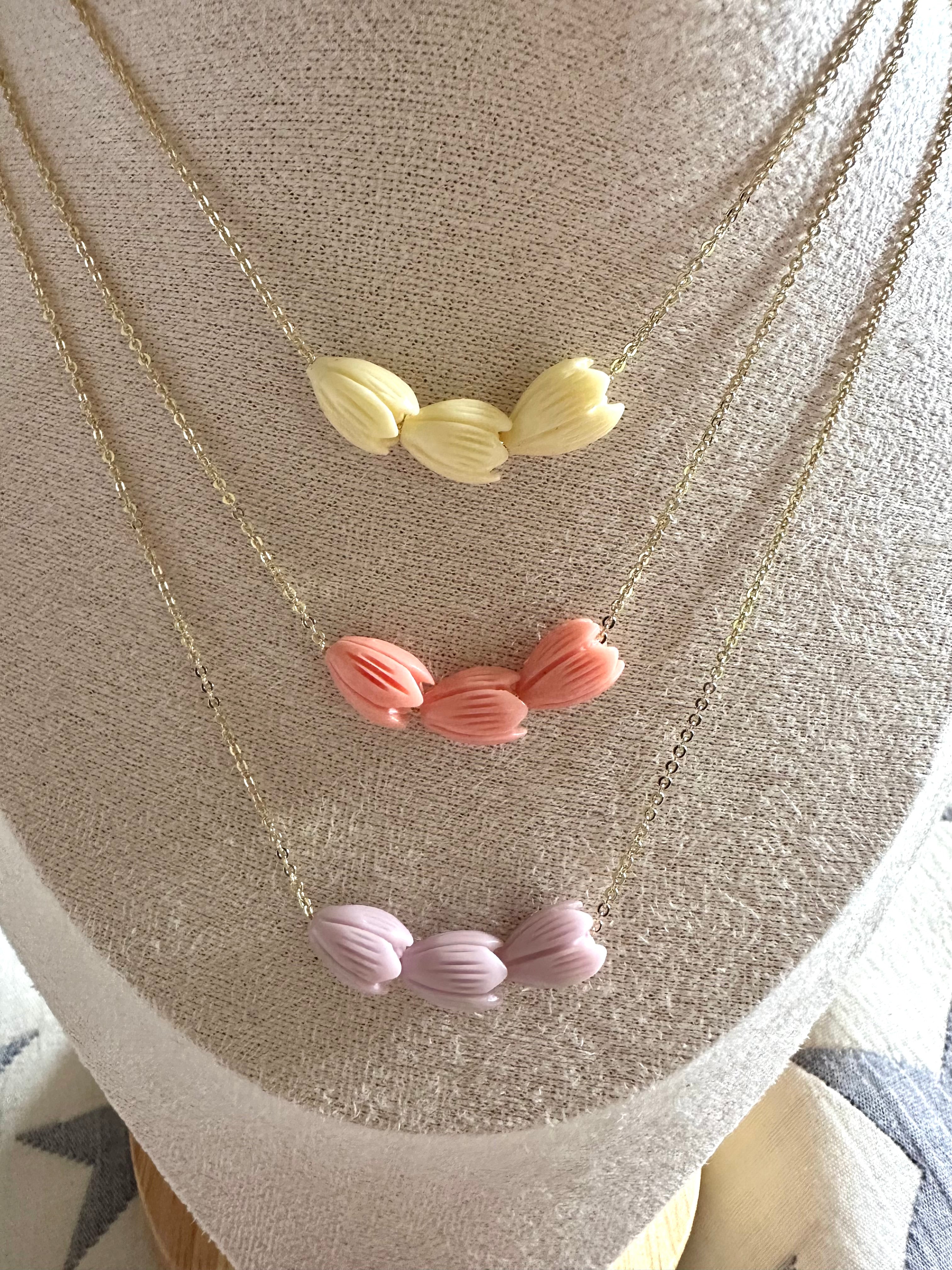 Coral Pikake Necklaces