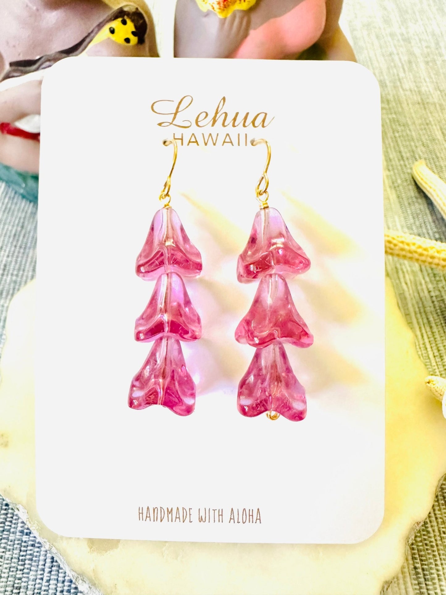 Vintage Glass Pua Earrings - Lehua Hawaii Jewelry LLC