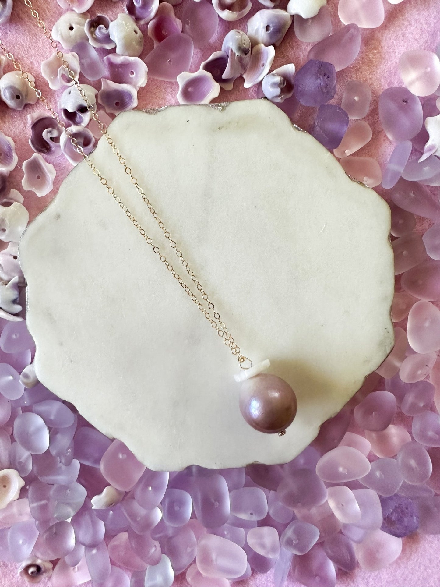 Purple Pearl Flower Necklace - Lehua Hawaii Jewelry LLC