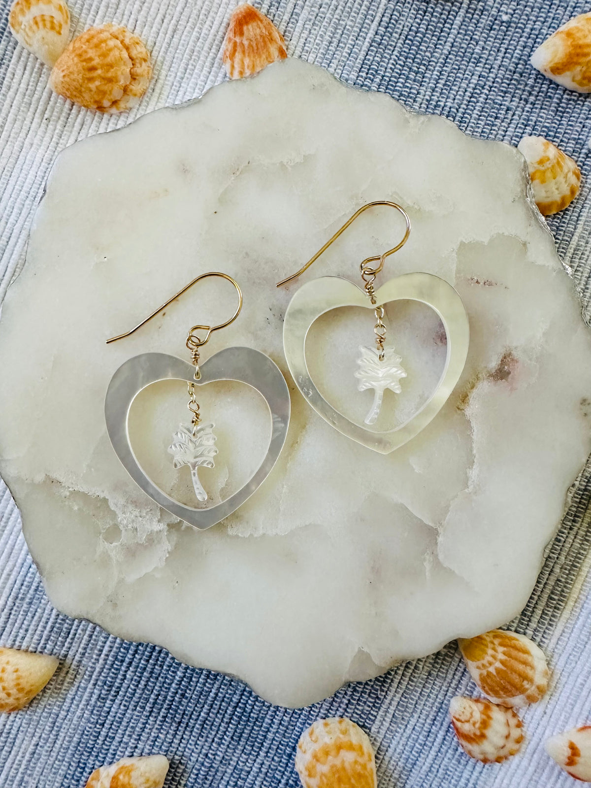 Heart & Palm Tree Earrings