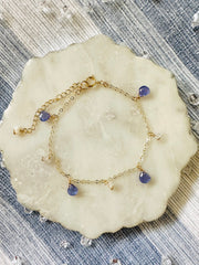 Tanzanite &Herkimer Diamond Bracelets