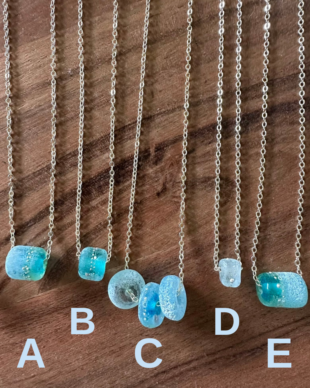 Aqua Glass Necklaces