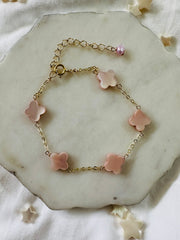Pink Clover Shell Bracelets