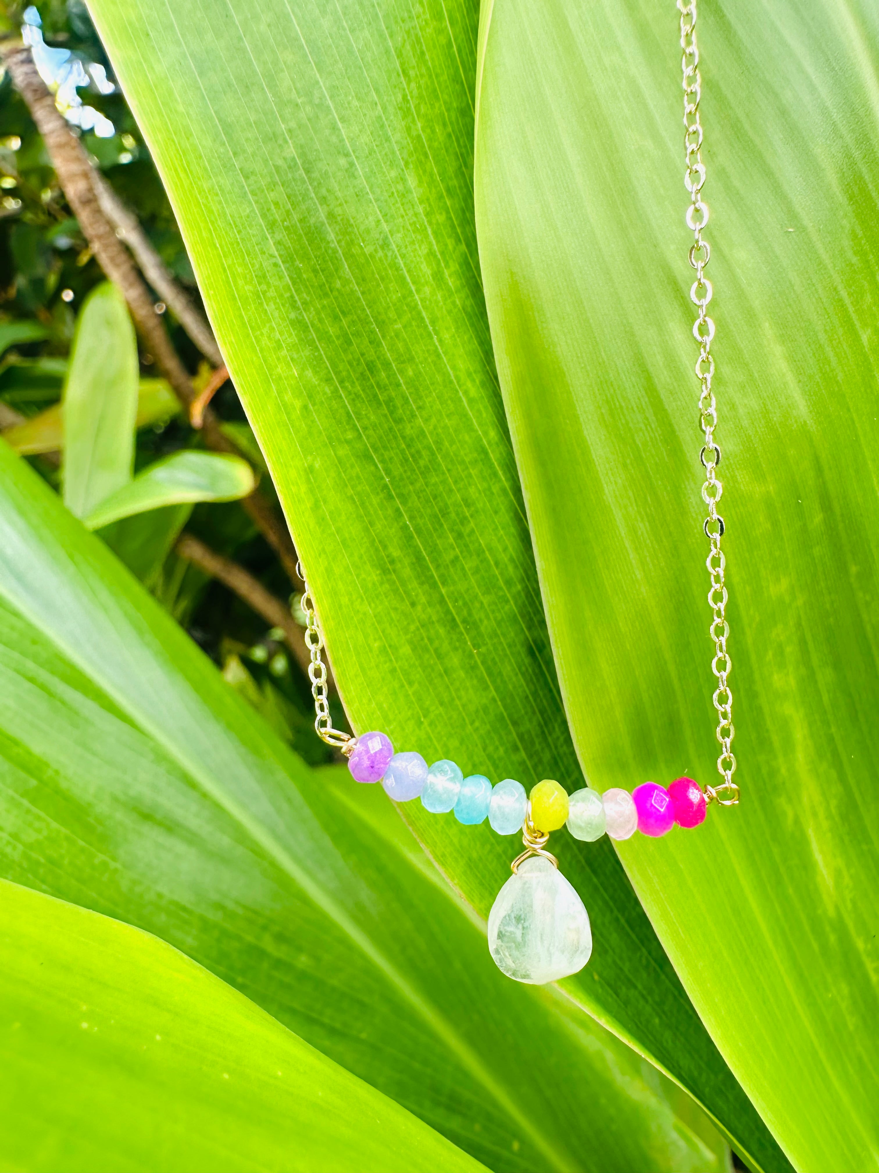 Hawaiian Rainbow Moonstone Necklaces