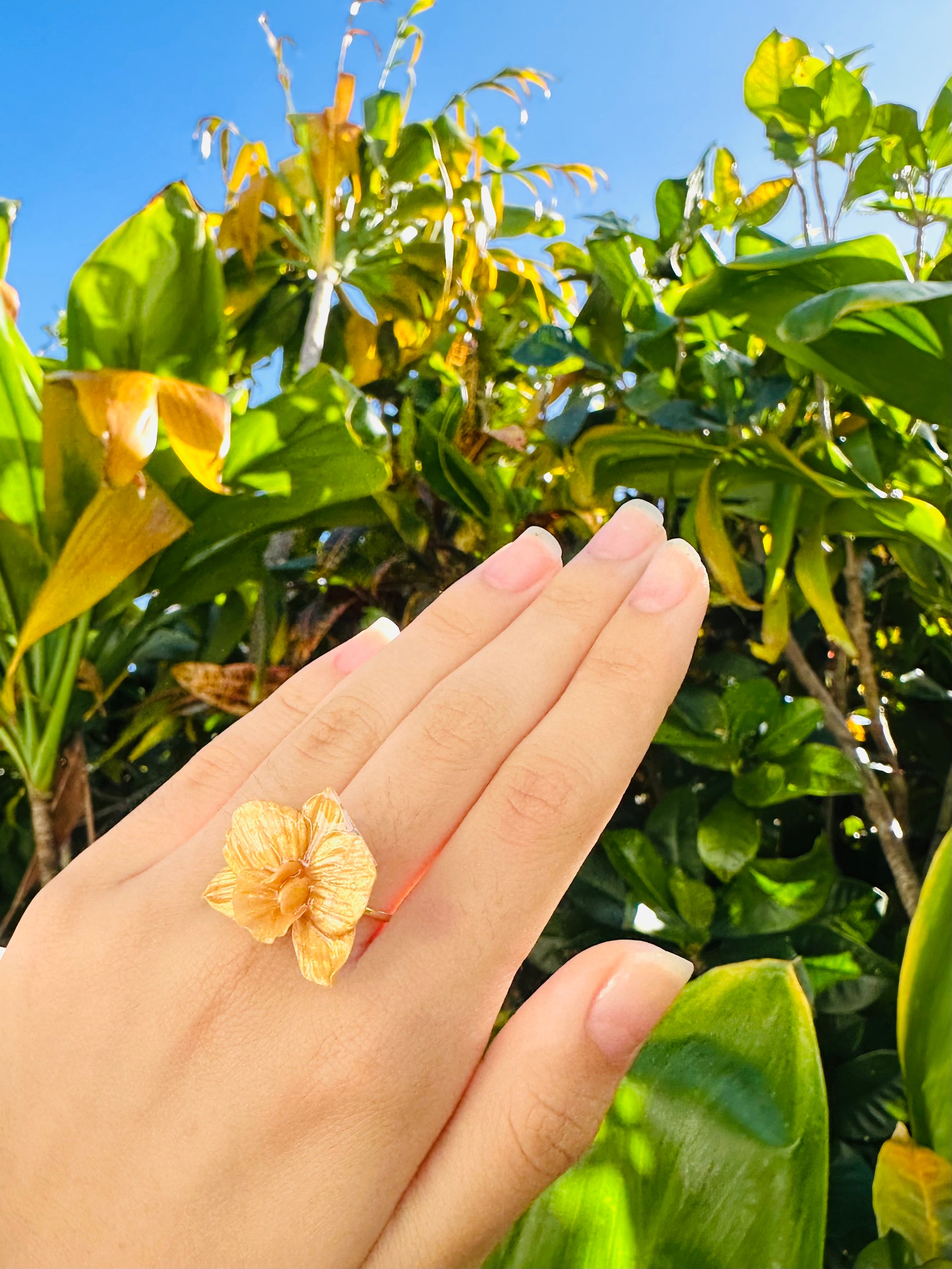 Gold Orchid Ring