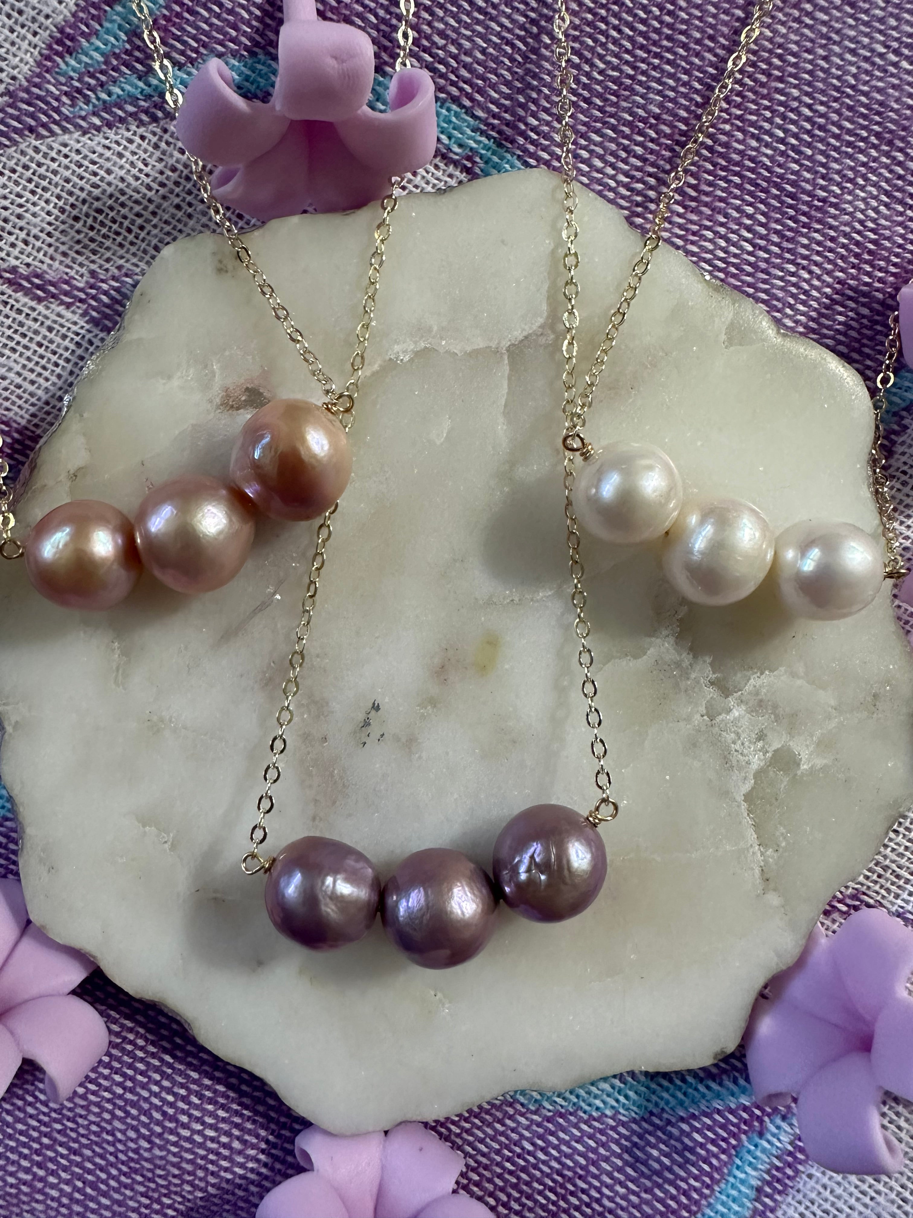 Triple Pearls Necklaces