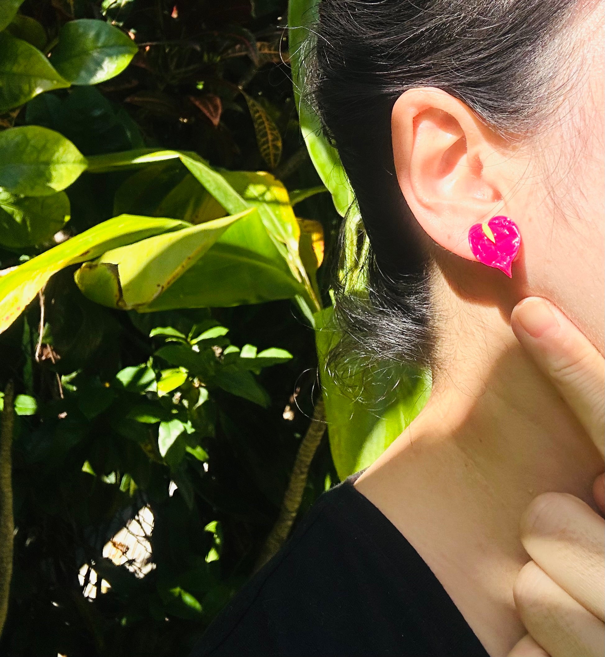 Mini Anthurium Stud Earrings