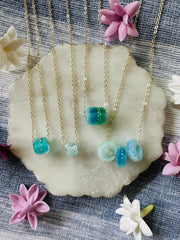 Aqua Glass Necklaces