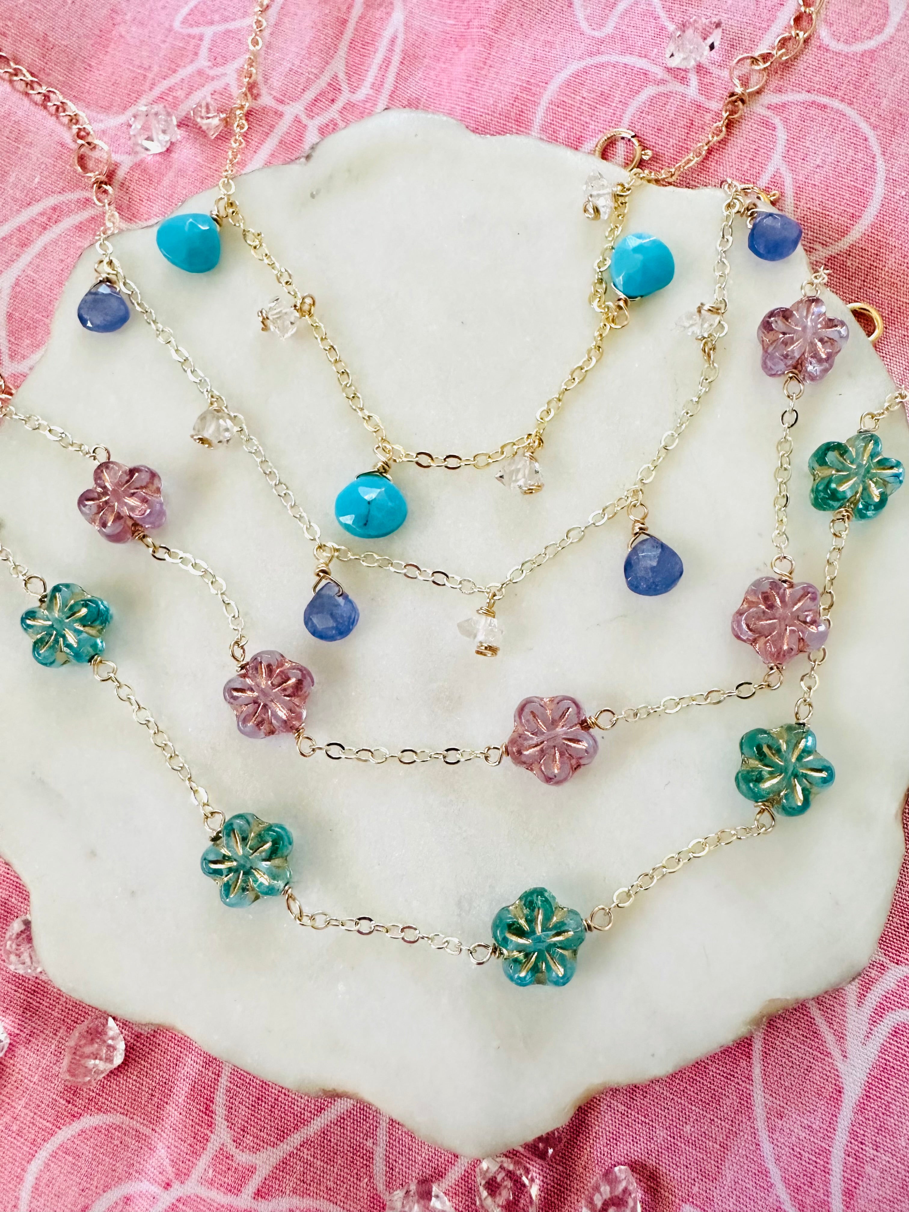 Tanzanite &Herkimer Diamond Bracelets