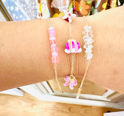 Pink Crown Flower Bracelet