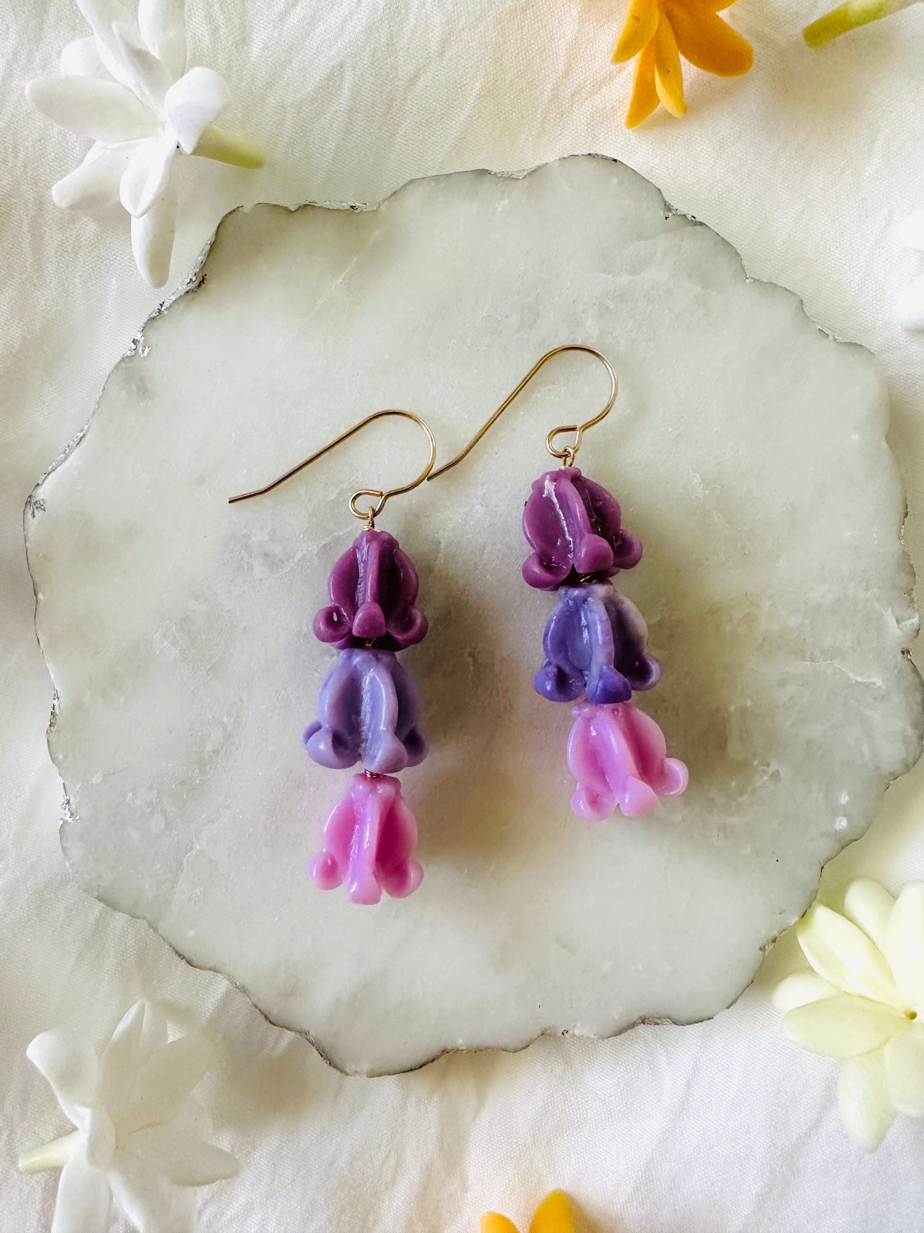 Triple Crown Flower Earrings
