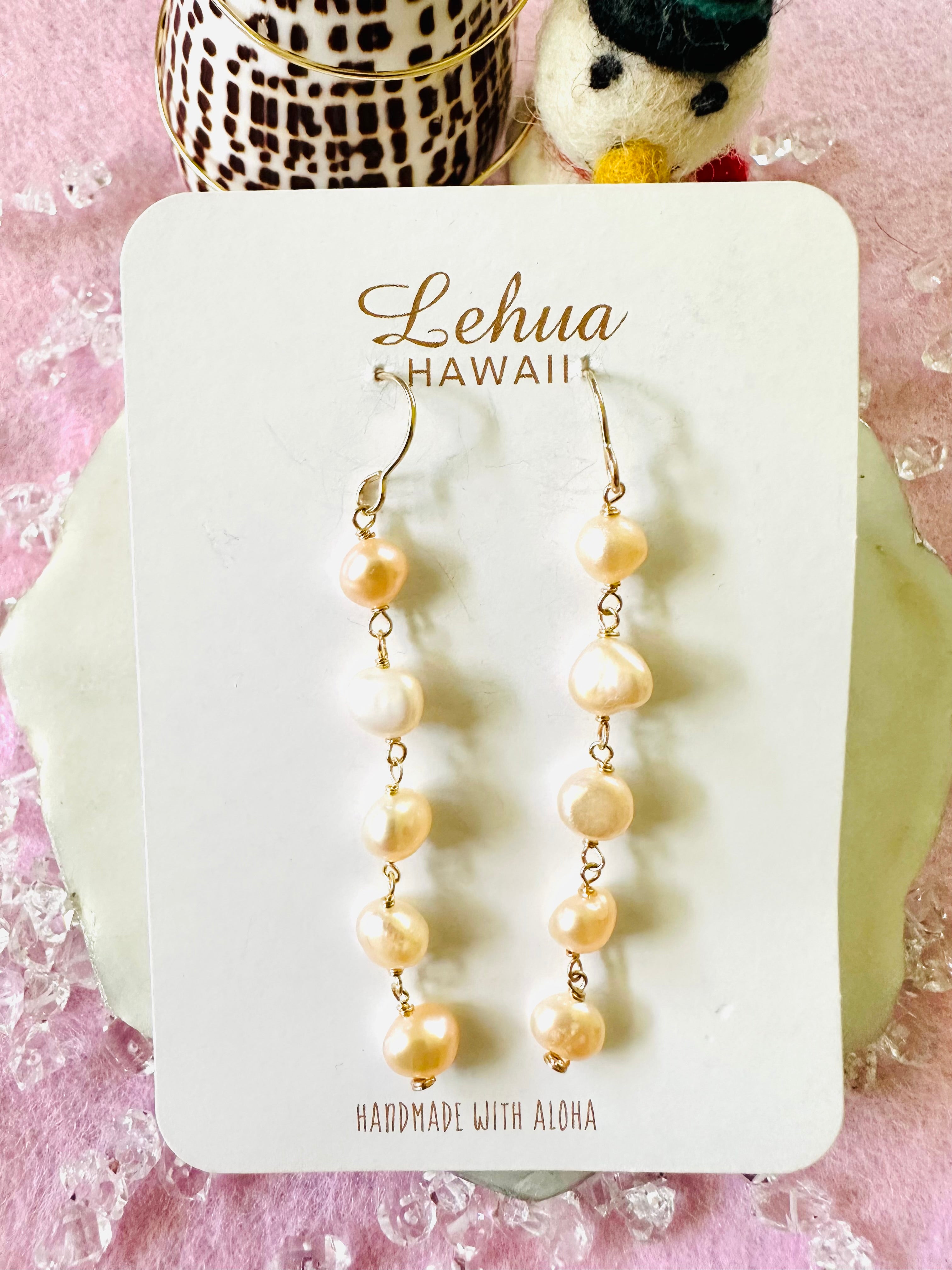 Coral Orange Pearls Earrings