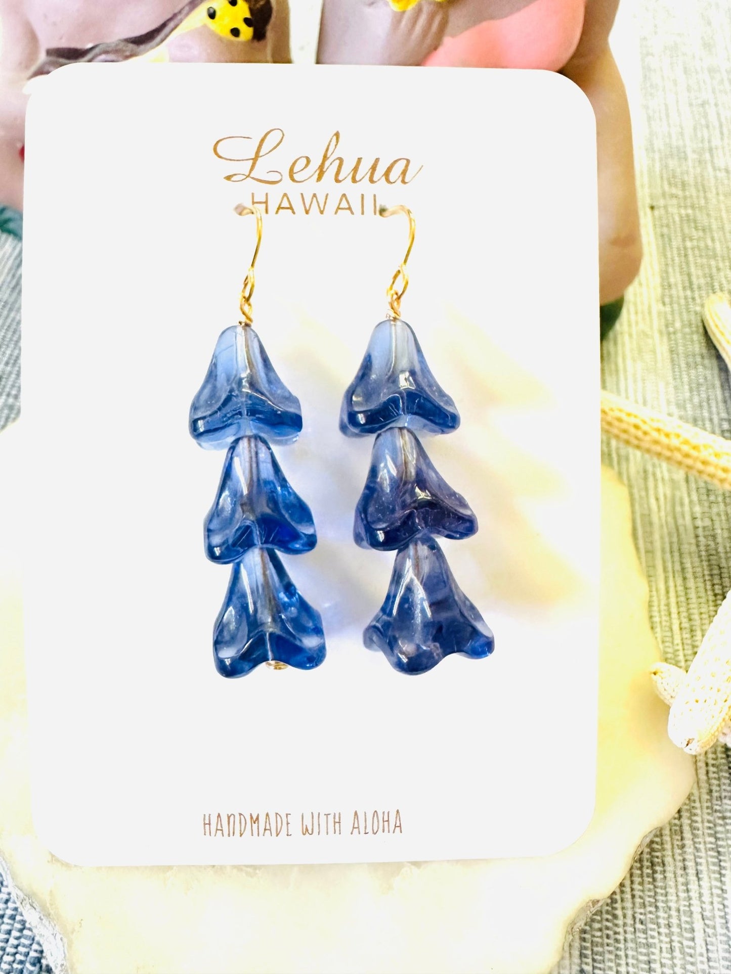 Vintage Glass Pua Earrings - Lehua Hawaii Jewelry LLC