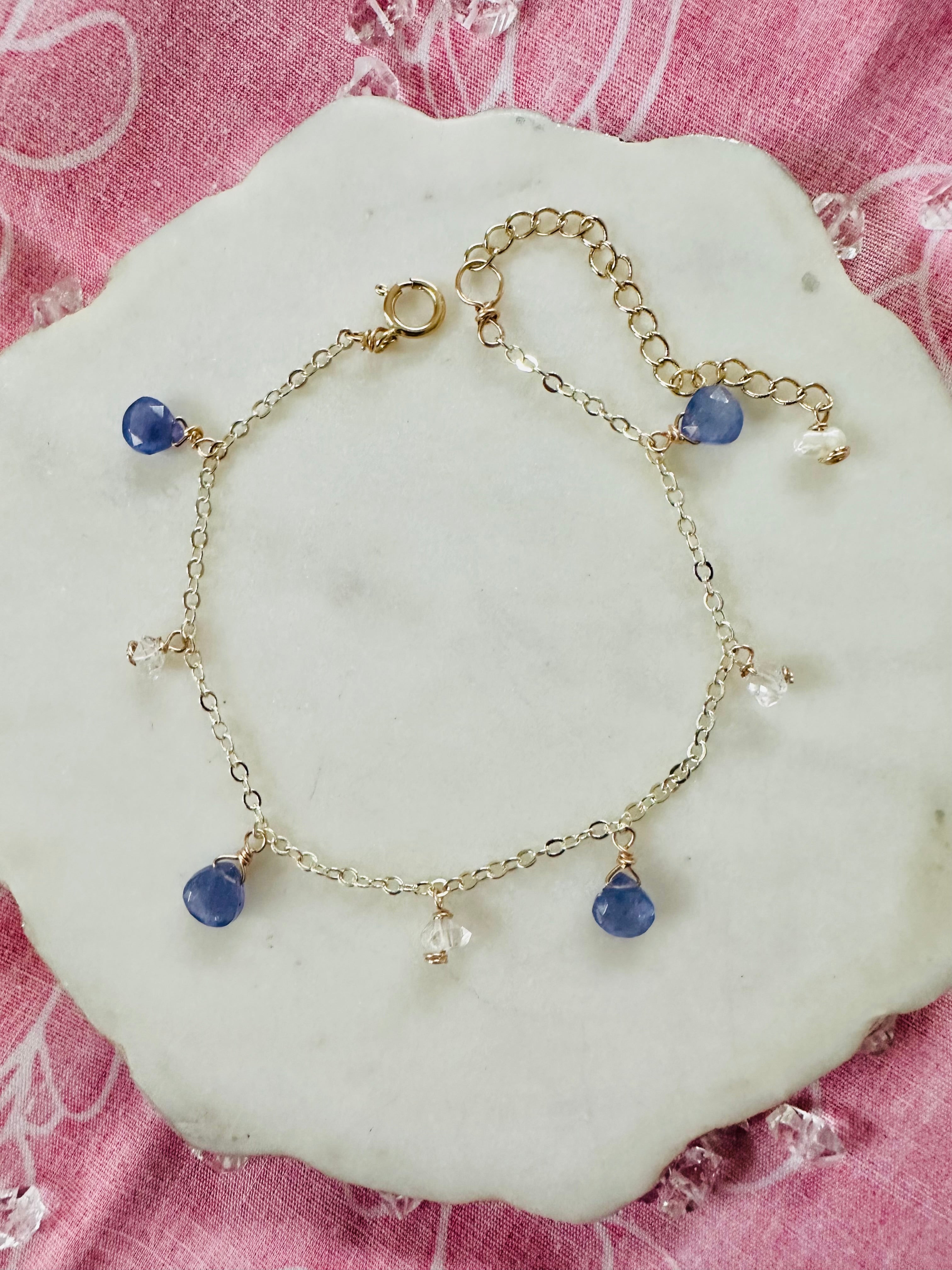 Tanzanite &Herkimer Diamond Bracelets