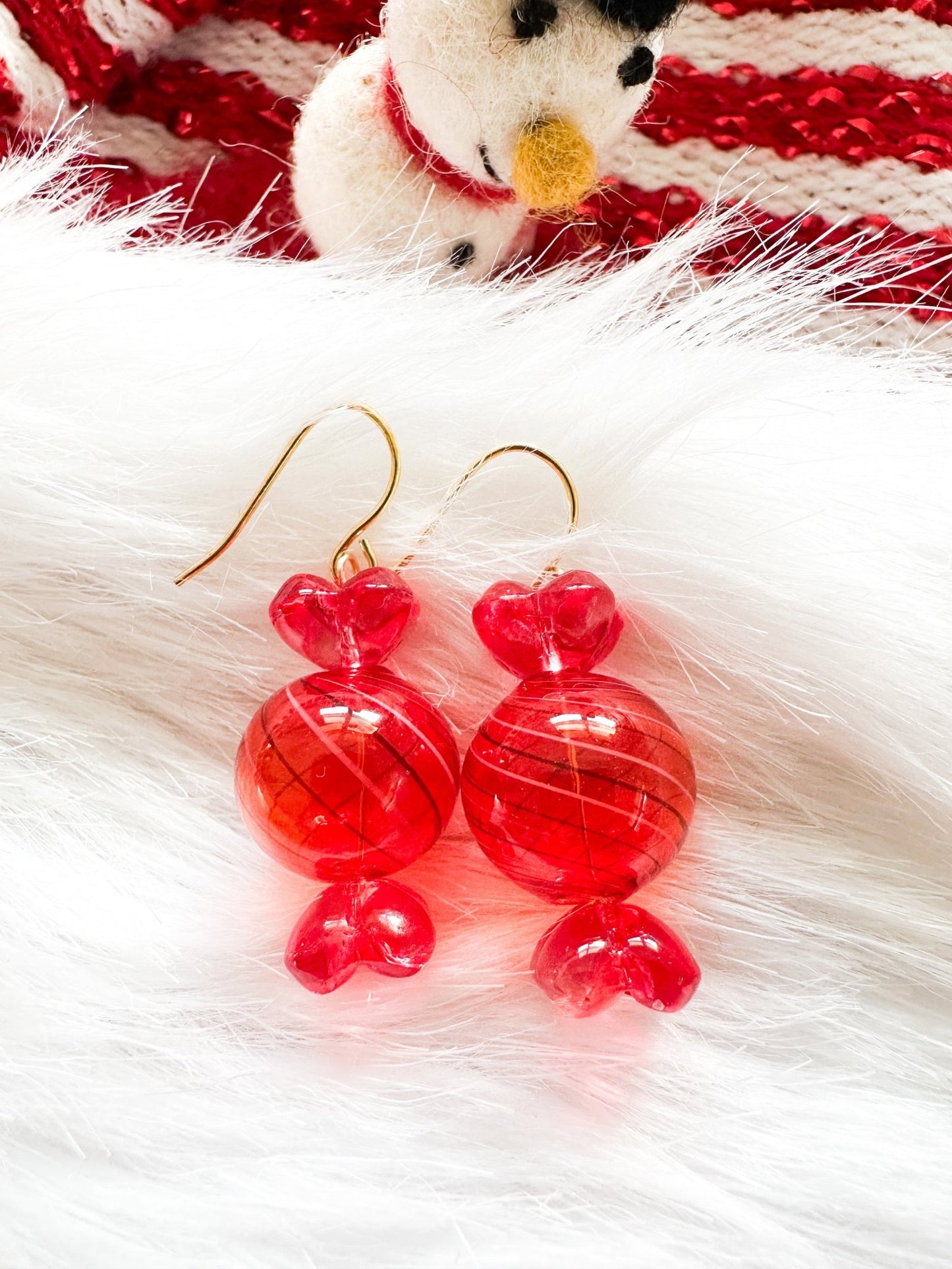 Red Glass Candy Earrings - Lehua Hawaii Jewelry LLC