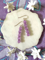 Purple Clear Pikake Earrings