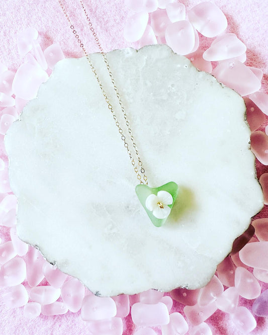 Heart Sea Glass Necklace