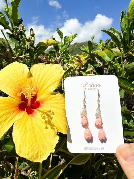 Pikake & Keishi Pearl Earrings - Lehua Hawaii Jewelry LLC