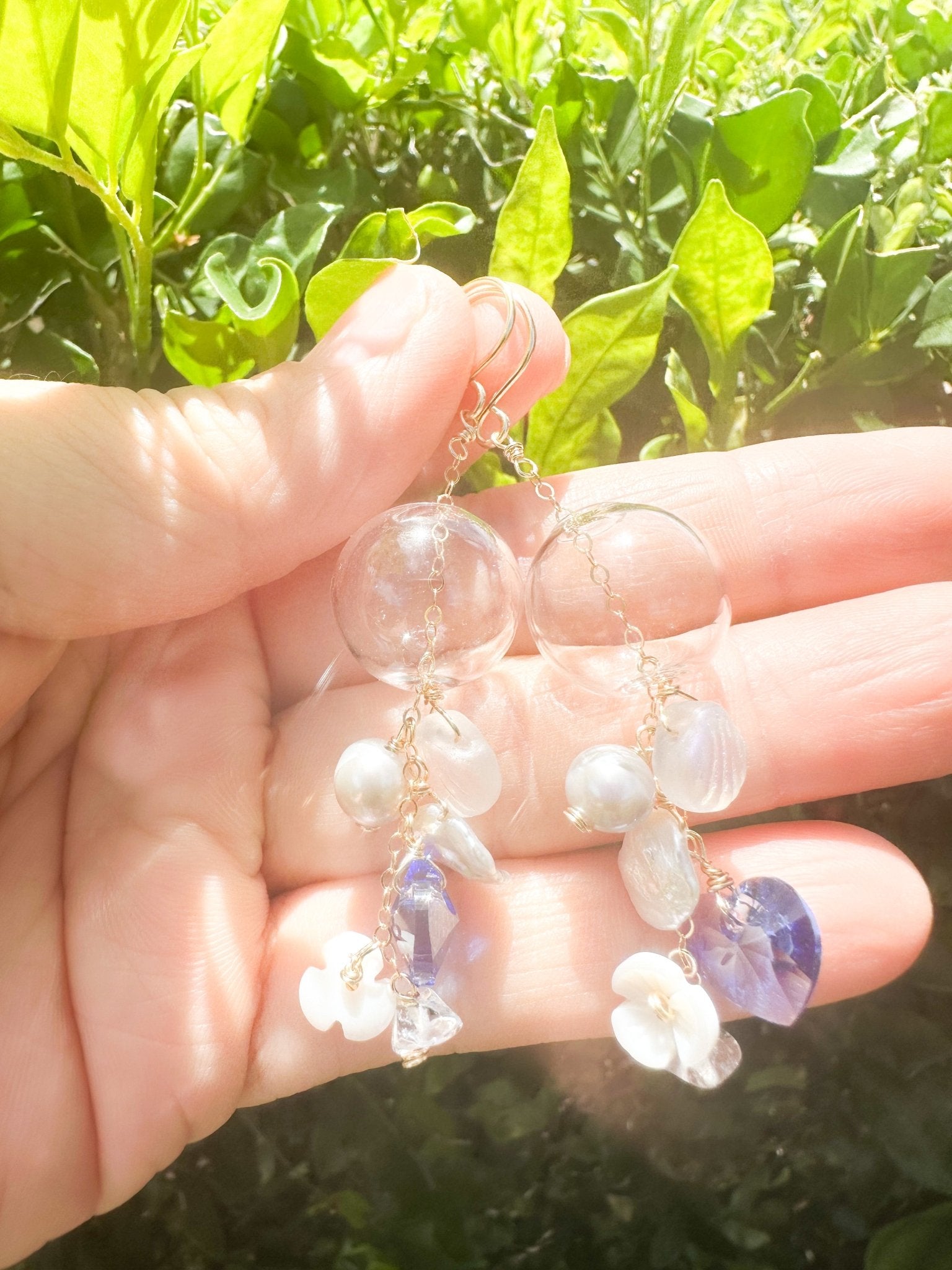 Crystal Heart Glass Earrings - Lehua Hawaii Jewelry LLC