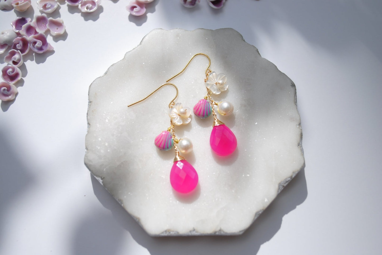 Rose Pink Gem Earrings - Lehua Hawaii Jewelry LLC