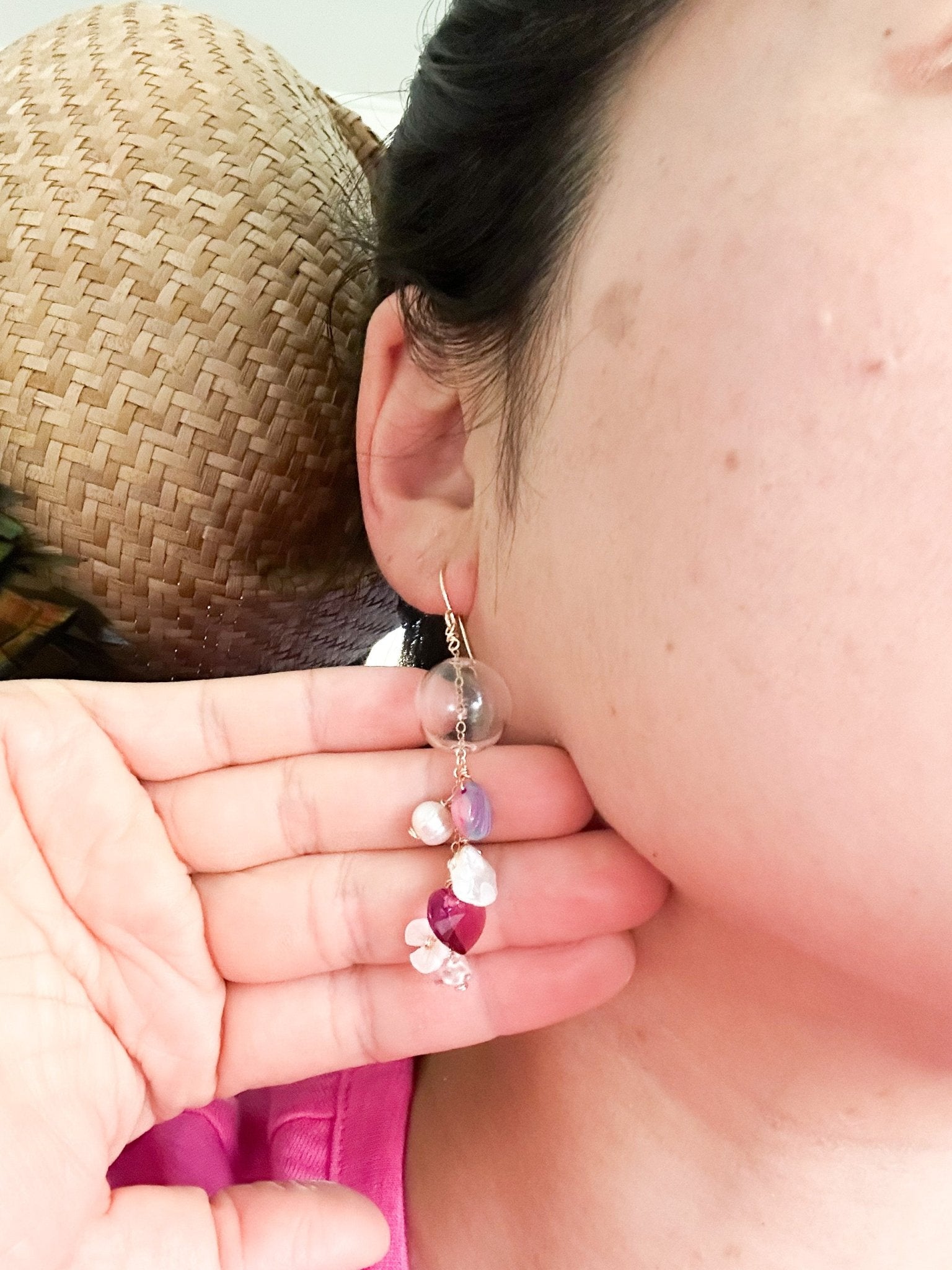 Crystal Heart Glass Earrings - Lehua Hawaii Jewelry LLC