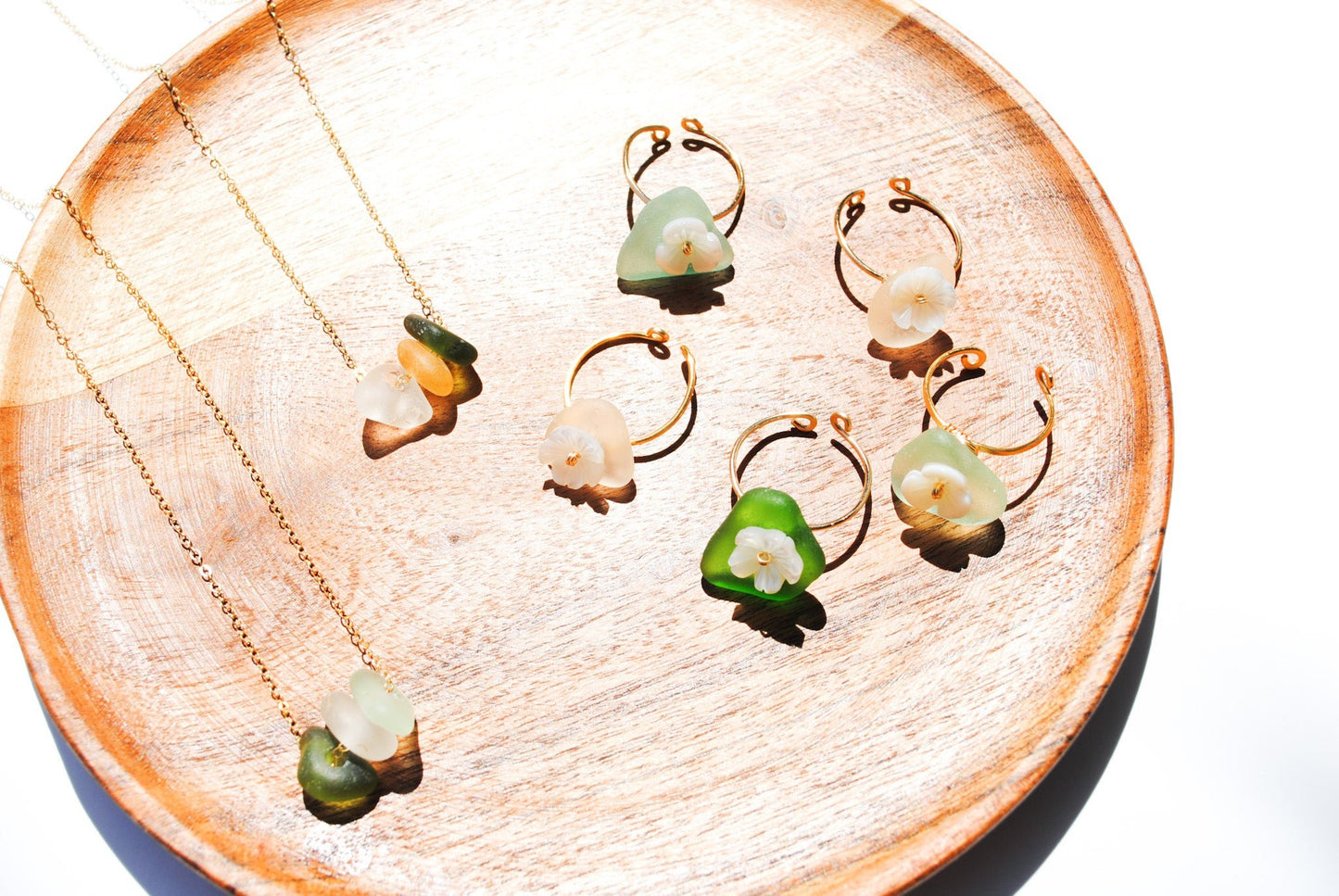 Triple Sea Glass Necklace - Lehua Hawaii Jewelry LLC