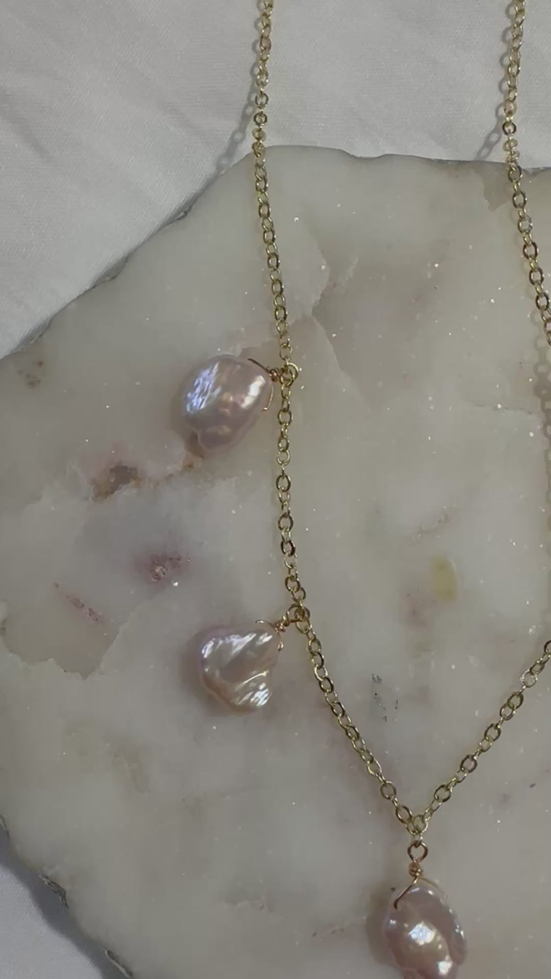 Load video: Pink Freshwater Pearl Necklaces
