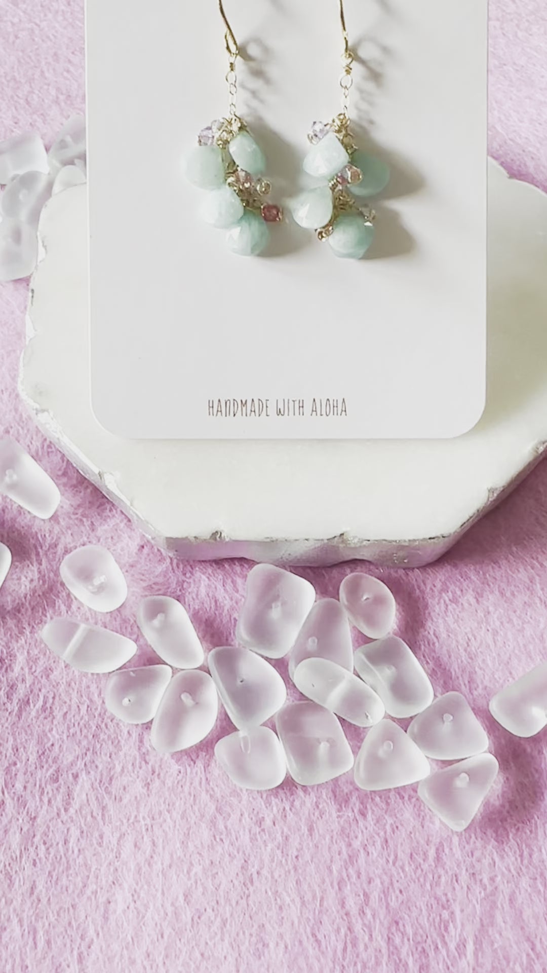 Load video: Amazonite Briolette &amp; Crystal Earrings