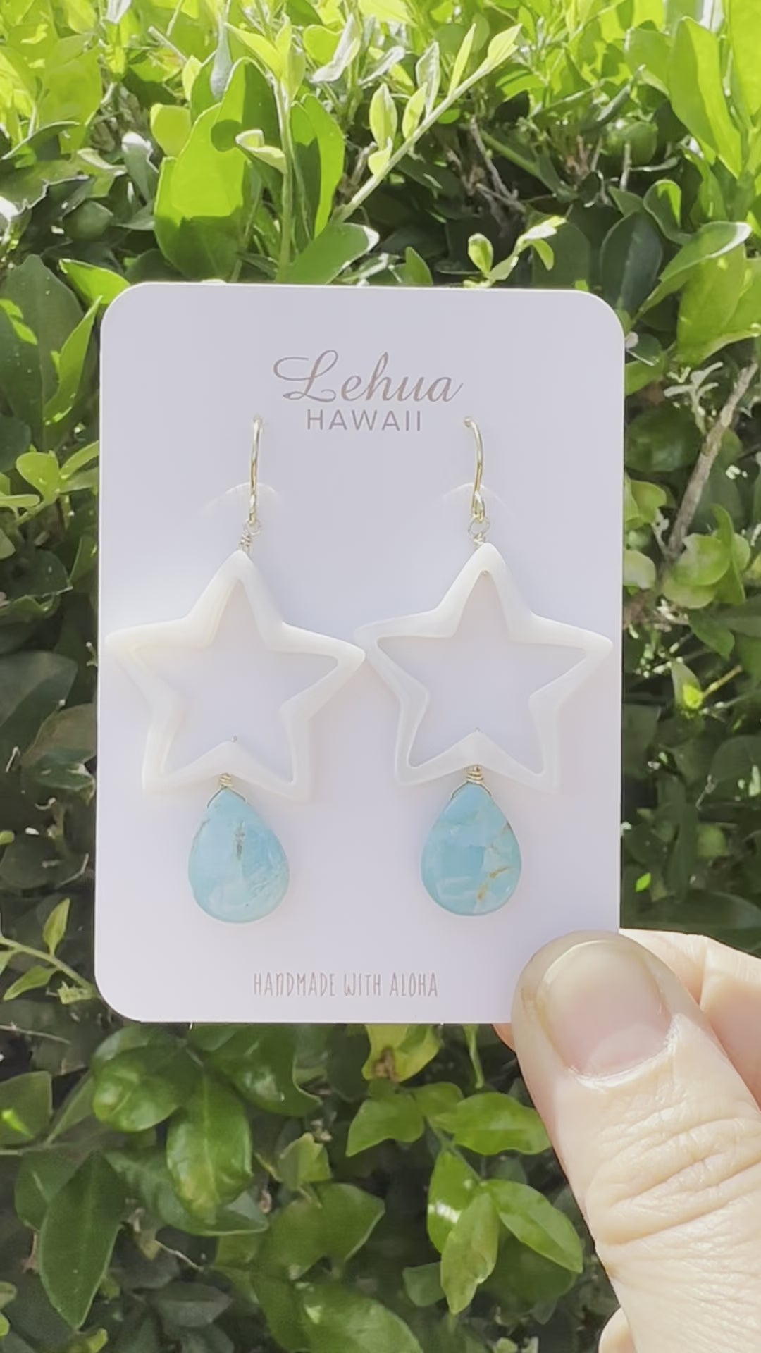 Load video: Star Shell &amp; Arizona Turquoise Earrings