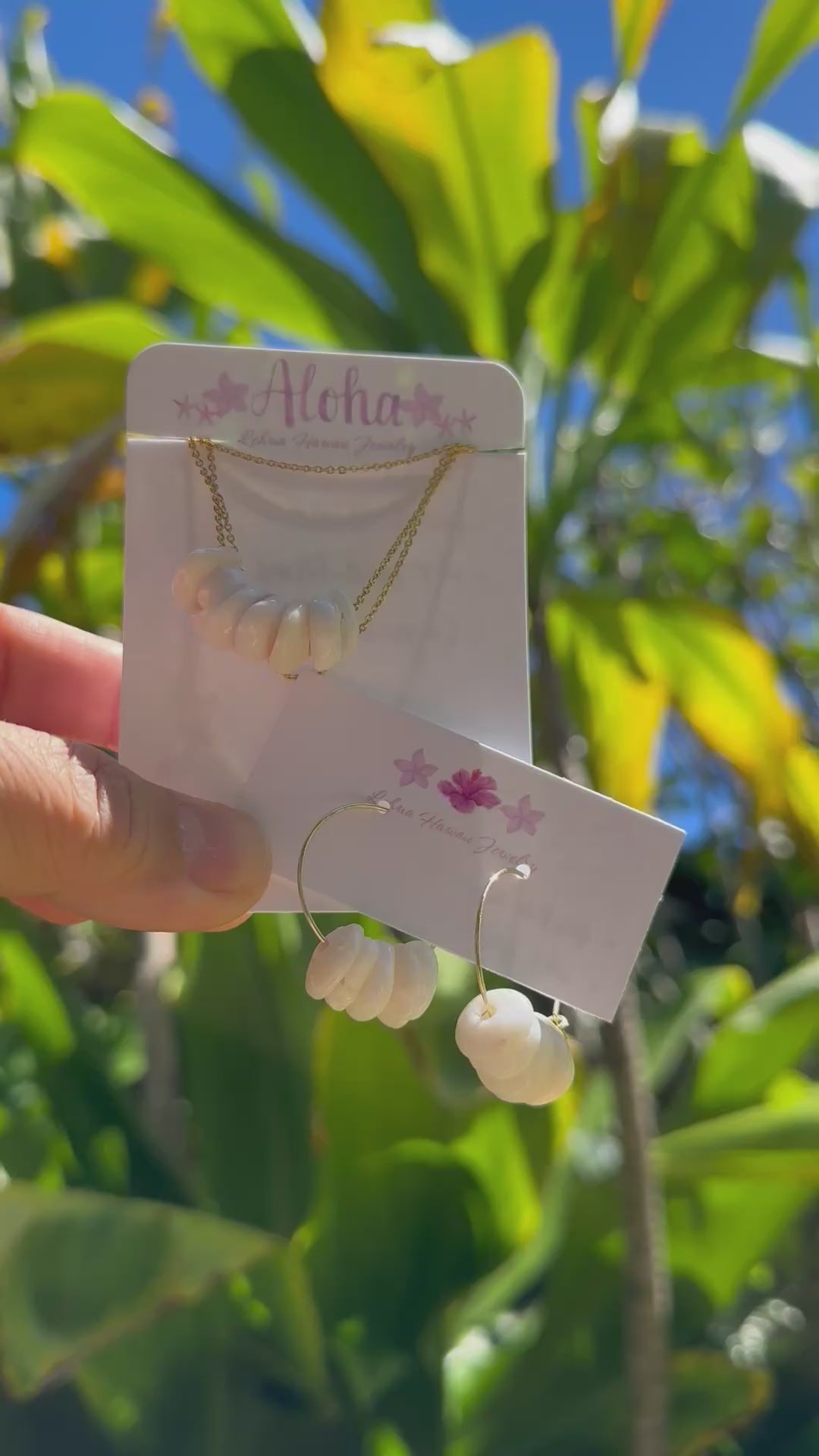 Load video: White Puka Shell Necklaces
