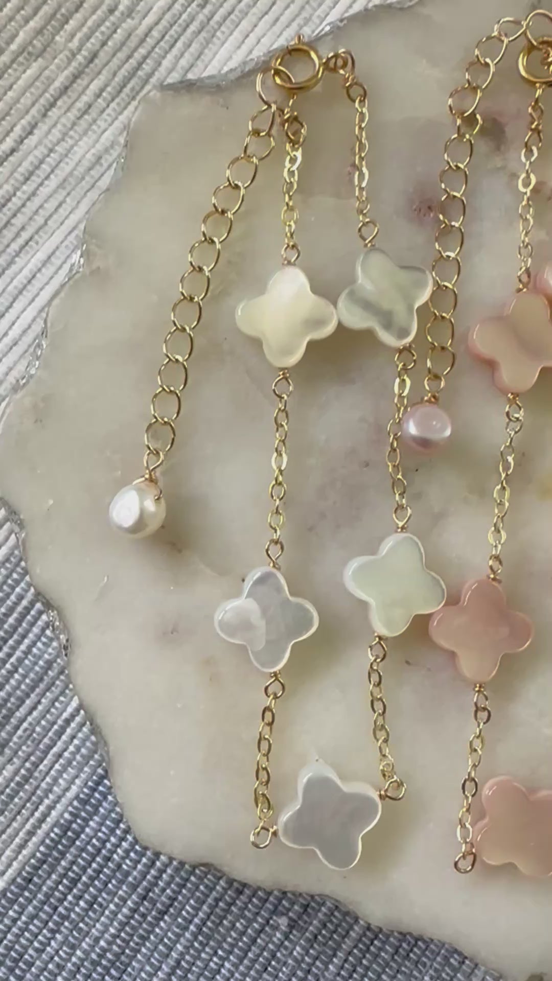 Load video: Clover Shell Bracelets