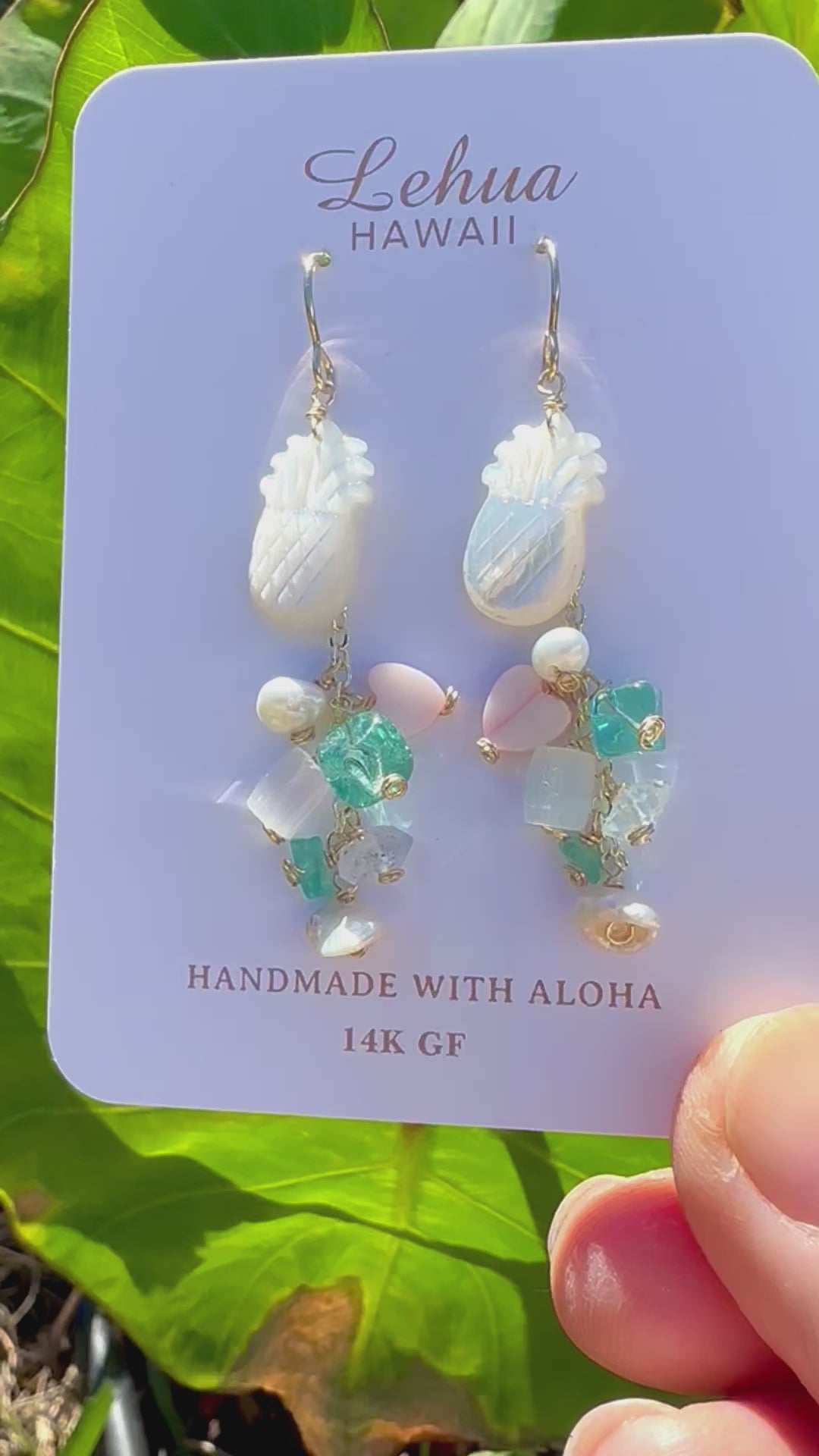 Load video: Pineapple &amp; Vintage Glass Earrings