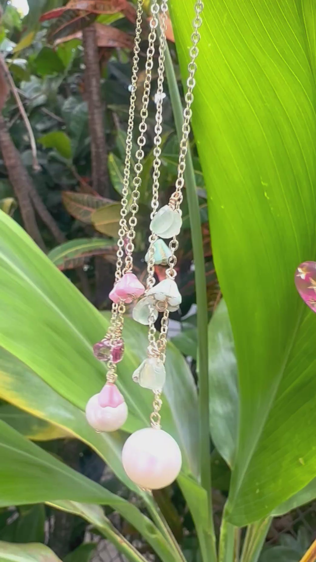 Load video: Pink Heart Necklace