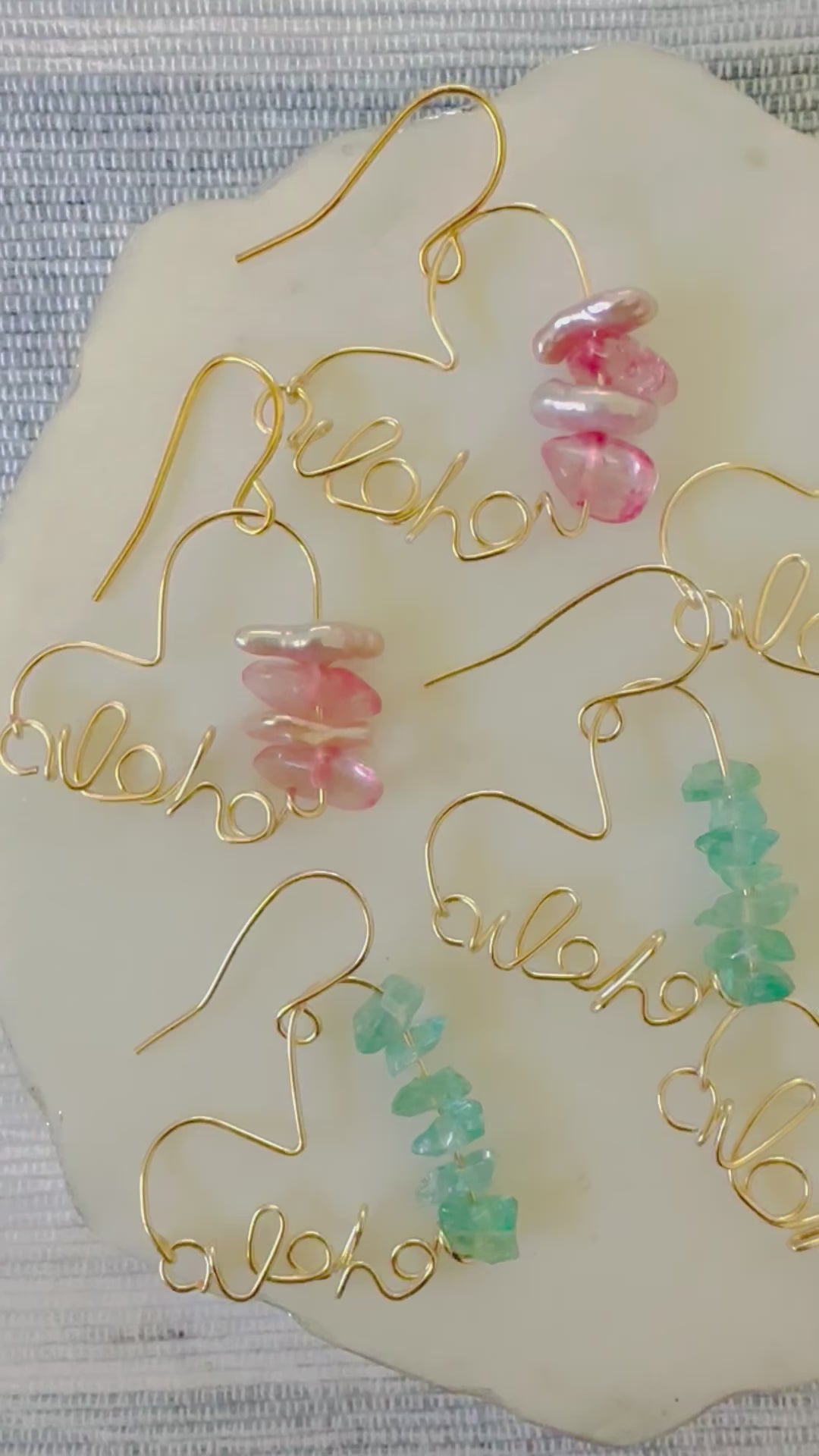 Load video: Aloha Heart Earrings