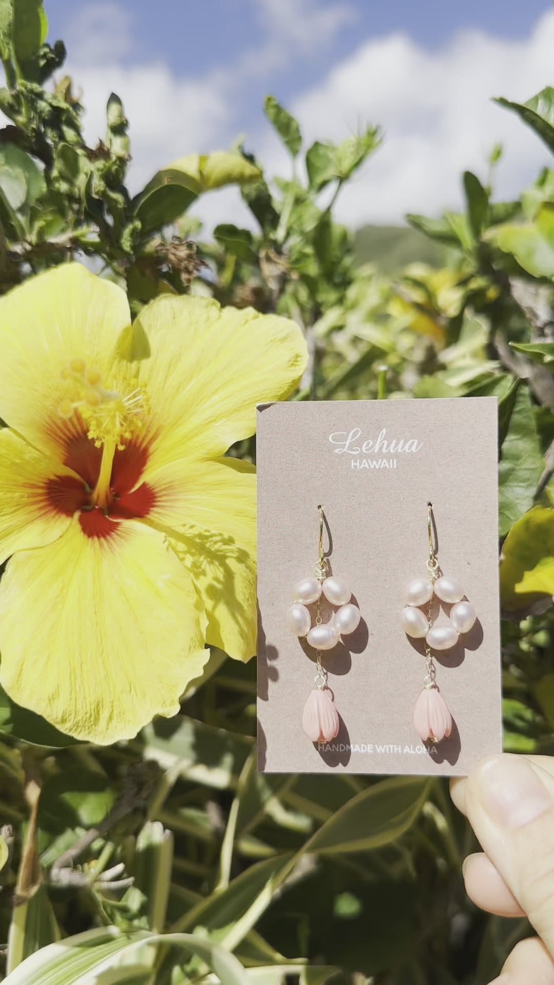 Load video: Pearl Flower &amp; Pikake Earrings