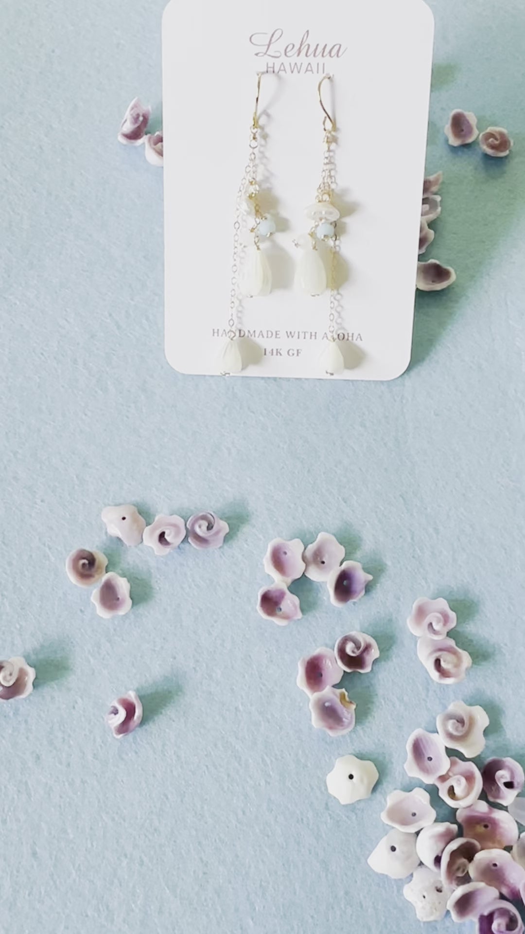 Load video: Pikake &amp; Herkimer Diamond Quartz Earrings