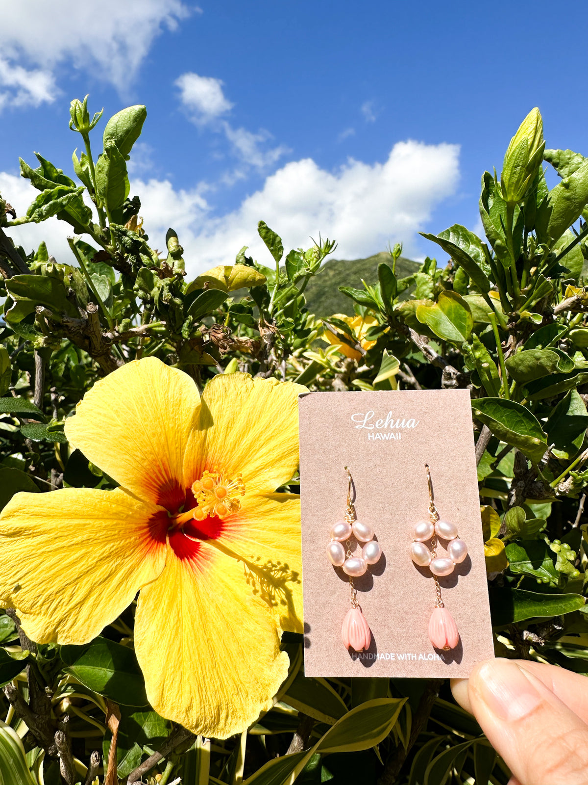 Pearl Flower & Pikake Earrings