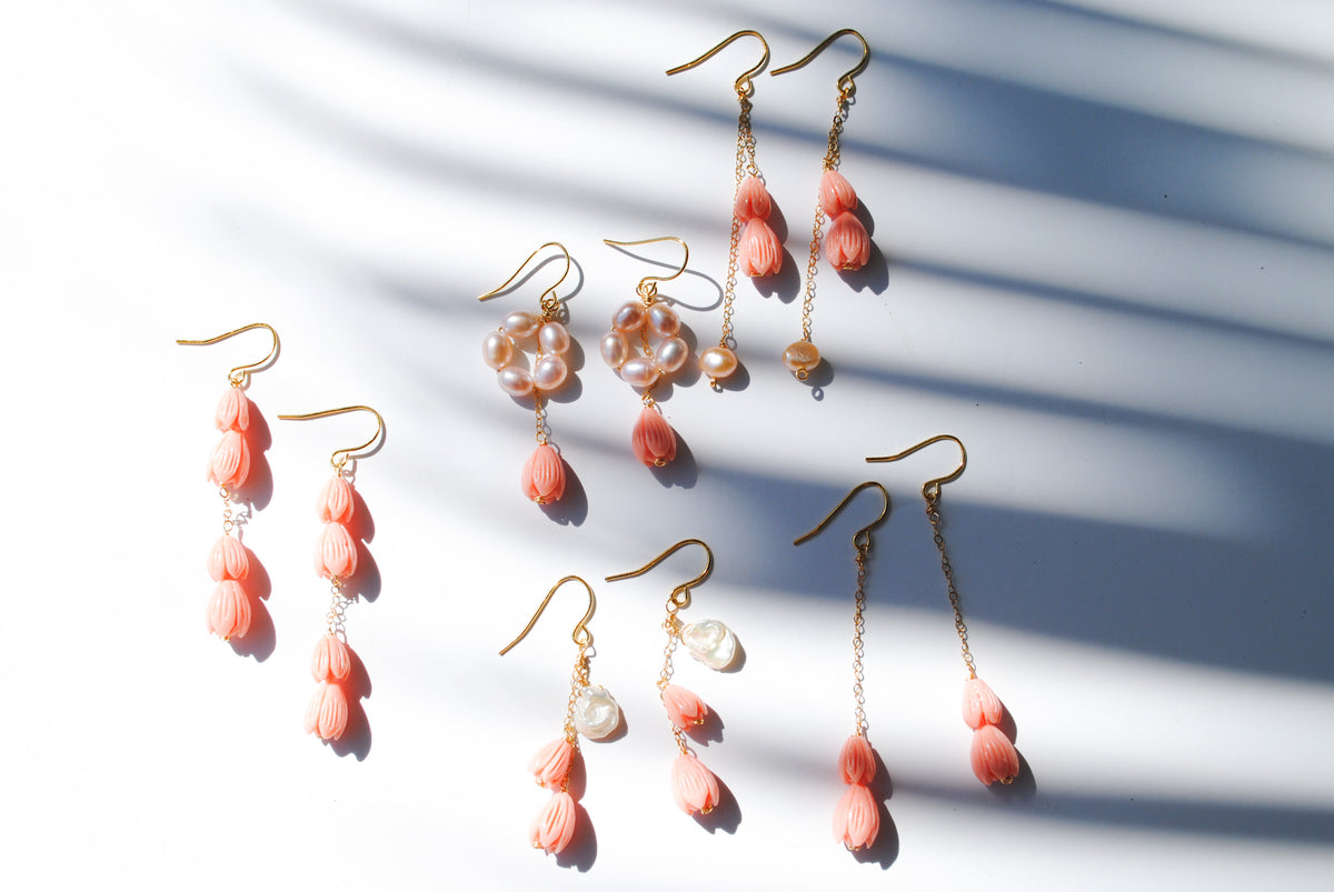 Pearl Flower & Pikake Earrings